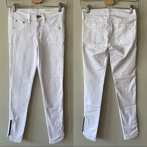 White Skinny Jeans with Ankle Zips - Women's